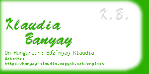 klaudia banyay business card